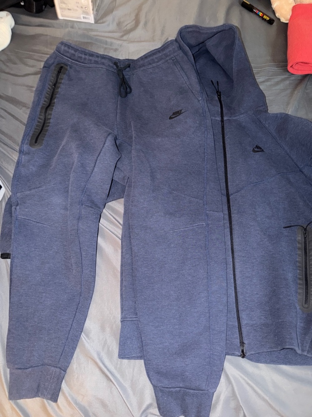 Nike Dark Blue Zip Hoodie and Joggers Set